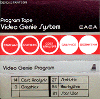 Note the numbers showing where the programs should be on the tape