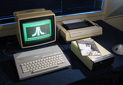 Atari 130XE showing Atariwriter boot up screen